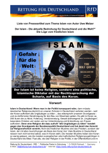 Liste der Presseartikel zum Thema Islam von