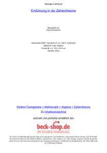 Einführung in die Zahlentheorie - ReadingSample - Beck-Shop