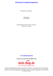 Wirksames Projektmanagement - ReadingSample - Beck-Shop
