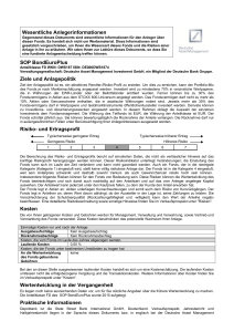 Wesentliche Anlegerinformationen SOP BondEuroPlus Ziele und