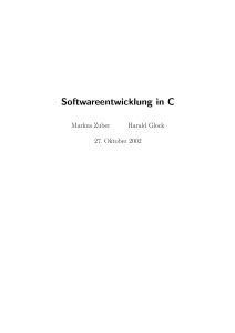 Softwareentwicklung in C - auf C