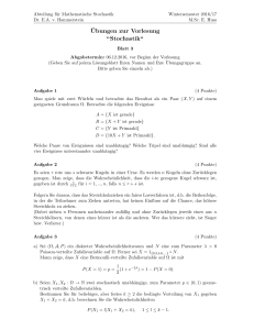 Ubungen zur Vorlesung - Abteilung für Mathematische Stochastik