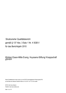 Strukturierter Qualitätsbericht gemäß § 137 Abs. 3 Satz 1 Nr. 4 SGB