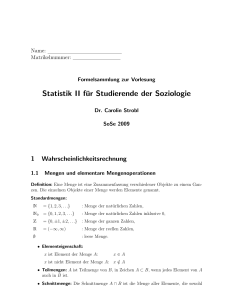 Statistik II für Studierende der Soziologie