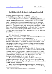 Die Heilige Schrift als Quelle der Regula Benedicti