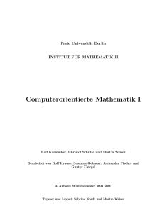 Computerorientierte Mathematik I (PDF Available)
