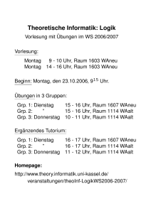 Theoretische Informatik: Logik - Fachgebiet Theoretische Informatik