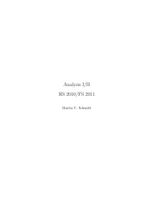 Analysis I/II HS 2010/FS 2011