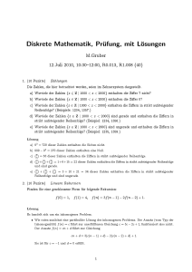 Diskrete Mathematik, Prüfung, mit Lösungen