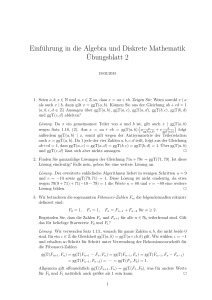 Einführung in die Algebra und Diskrete Mathematik