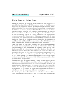 Der Kosmos-Bote September 2017 Liebe Leserin, lieber Leser,