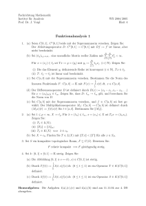 Funktionalanalysis 1 - Fachrichtung Mathematik