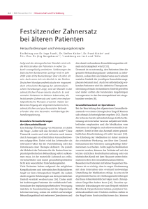 Festsitzender Zahnersatz bei älteren Patienten