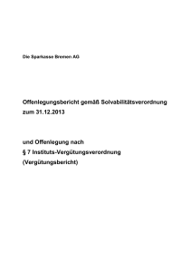 Offenlegungsbericht gemäß Solvabilitätsverordnung zum 31.12