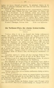 Die Torfmoor-Flora des oberen Greinerwaldes. Anton Schott