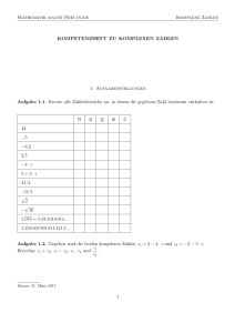 Mathematik macht Freu(n)de Komplexe Zahlen KOMPETENZHEFT