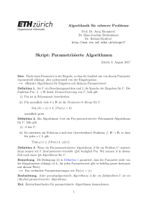 Skript: Parametrisierte Algorithmen