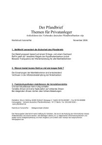 Der Pfandbrief Themen für Privatanleger