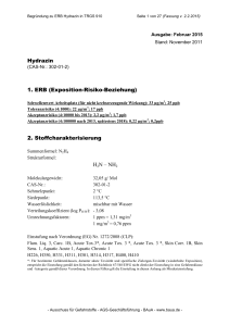 Begründung zu ERB Hydrazin in TRGS 910