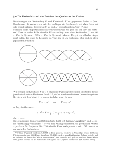 86 § 6 Die Kreiszahl π und das Problem der Quadratur des Kreises