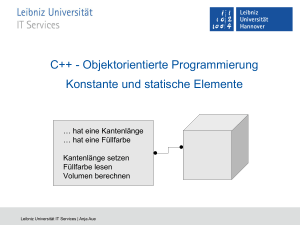 C++ - Objektorientierte Programmierung