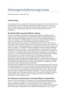 Schwangerschaftsvorsorge heute