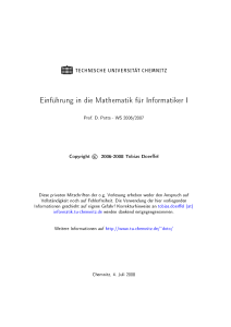 Mathematik für Informatiker I