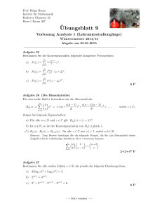 Ubungsblatt 9 - Institut für Mathematik