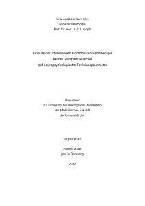 Einfluss der intravenösen Hochdosiskortisontherapie bei der