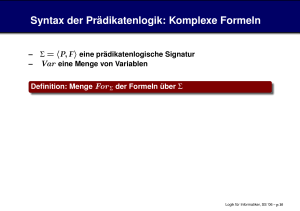 Syntax der Prädikatenlogik: Komplexe Formeln