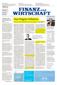 Das Wagnis Inflation Inflation ist für die Krisenbekämpfung nützlich