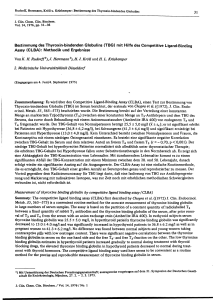 Bestimmung des Thyroxin-bindenden Globulins (TBG) mit Hilfe des