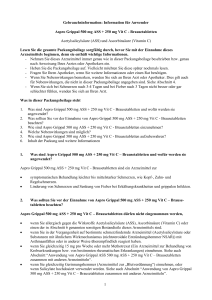 Information für Anwender Aspro Grippal 500 mg ASS + 250 mg Vit C