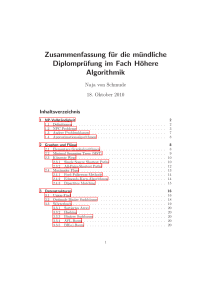 Zusammenfassung für die mündliche Diplomprüfung im Fach