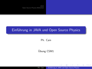 Einführung in JAVA und Open Source Physics