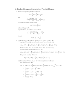 1. Rechenübung aus Statistischer Physik (Lösung)