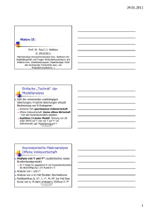 der Modellanalyse Keynesianische Makroanalyse Offene