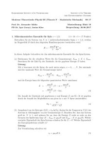 (Theorie F – Statistische Mechanik) SS 17 Musterlösung