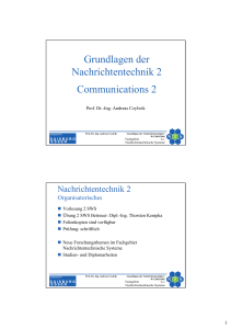 Grundlagen der Nachrichtentechnik 2 Communications 2
