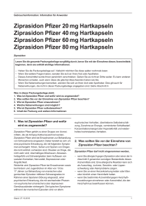 Ziprasidon Pfizer 20 mg, 40 mg, 60 mg, 80 mg