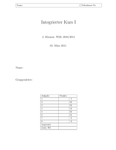 Integrierter Kurs I