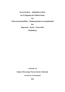 Geochemische und sedimentologische Untersuchungen