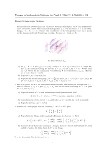 Übungen zu Mathematische Methoden der Physik 1 / Blatt 7 / 2. Mai