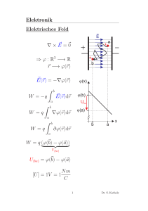 Elektronik Elektrisches Feld ∇ × E = 0 ⇒ ϕ : R −→ R r −→ ϕ( r) E( r