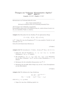 ¨Ubungen zur Vorlesung “Kommutative Algebra” SS17 Blatt 9