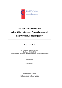 Die vertrauliche Geburt - eine Alternative zur Babyklappe