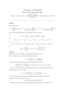 ¨Ubungen zur Mechanik