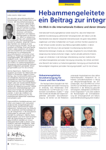 Hebammengeleitete Betreuung ein Beitrag zur integrierten perin