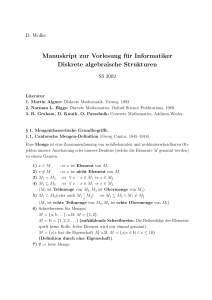 Manuskript zur Vorlesung für Informatiker Diskrete algebraische