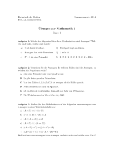 Übungsblätter Mathematik 1